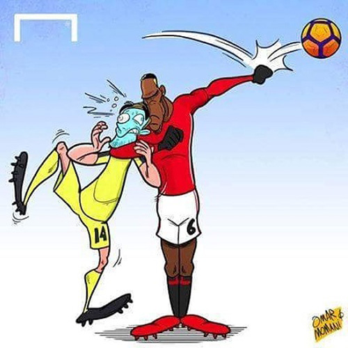 کاریکاتور: پوگبا در بازی با لیورپول در یک قاب!