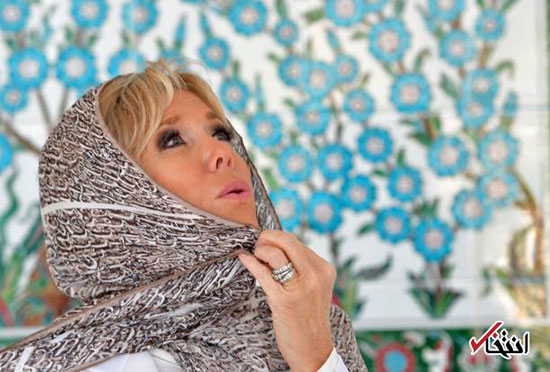حجاب همسر ماکرون در بازدید از مسجد شیخ زاید