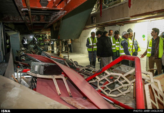 عکس: تخریب طبقه هفتم پاساژ علاءالدین