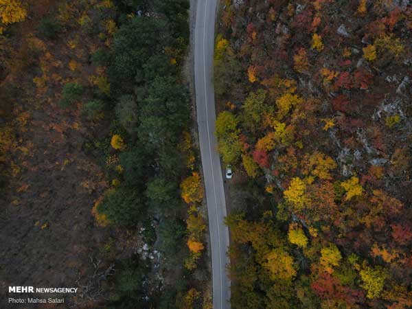 تصاویر هوایی از جاده‌های پاییزیِ «هیرکانی»