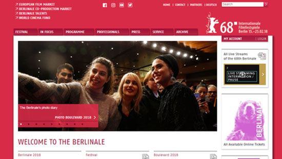 پریناز ایزدیار در صفحه اول سایت جشنواره برلین
