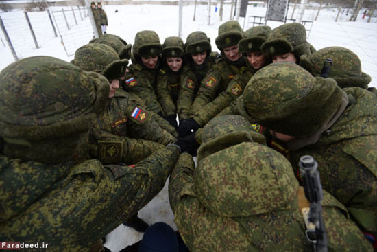 عکس: مانور زنان ارتش روسیه