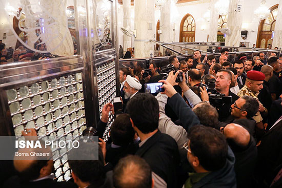 روحانی به زیارت مسجد کوفه رفت