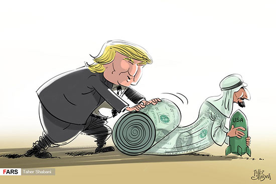 کاریکاتور: اولین درآمد ترامپ از عربستان