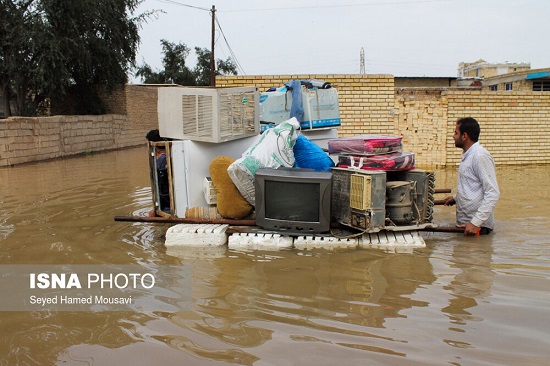 سیلاب در روستای سید عباس در شوش