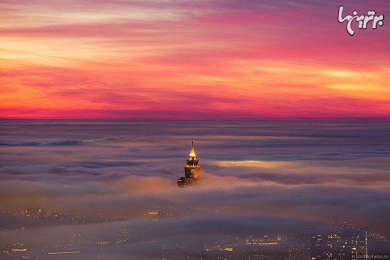 تصاویری از مسکو شناور روی ابرها