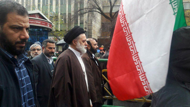 حجت‌الاسلام مصطفی خامنه‌ای در راهپیمایی تهران