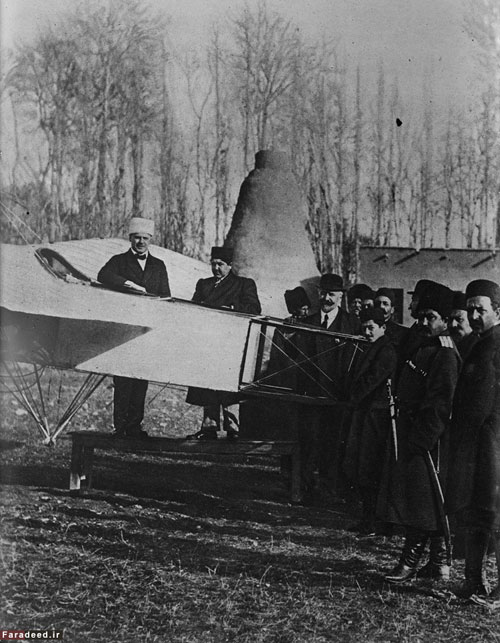 احمدشاه و اولین هواپیما در ایران +عکس