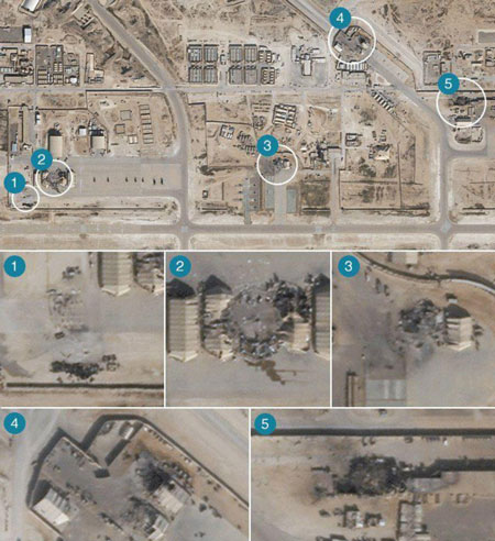 تصاویر جدید از تخریب پایگاه آمریکا در حمله ایران