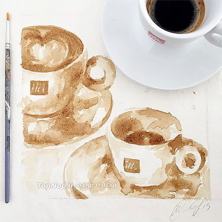 خلق آثار فاخر با قهوه! +عکس