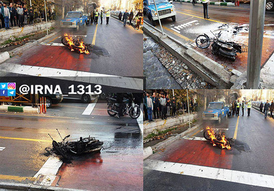 آتش زدن موتورسیکلت پس از توقیف توسط پلیس