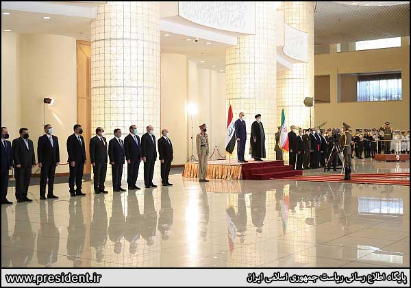 استقبال رسمی رئیسی از نخست‌وزیر عراق