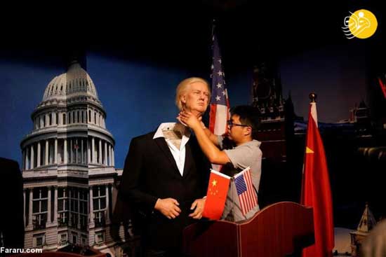 تصاویری از ساخت مجسمه ترامپ در چین!