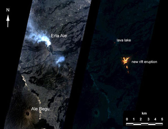 تصویربرداری فضاپیمای ناسا از آتشفشان اتیوپی