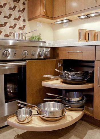 کابینت گوشه آشپزخانه را اینطوری طراحی کنید