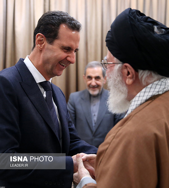 بشار اسد در آغوش رهبر انقلاب