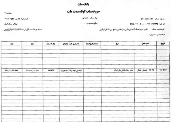 عکس: سند بانکی واریز 16 میلیارد جنجالی