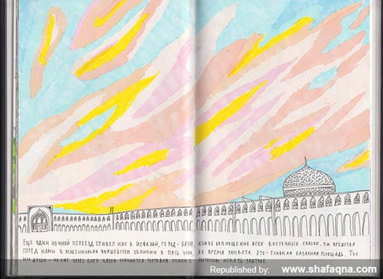 نقاشی‌های یک دانشجوی روس از سفرش به ایران