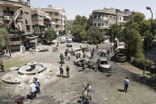 تصاویری از انفجار انتحاری در دمشق‎