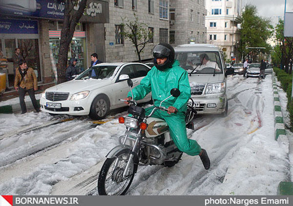 مجموعه عکس: بارش باران و تگرگ در تهران