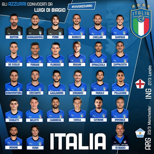 لیست جدید تیم ملی ایتالیا؛ بوفون و جوانان