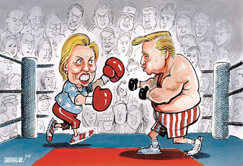 کاریکاتور: بزن بزن هیلاری و ترامپ!