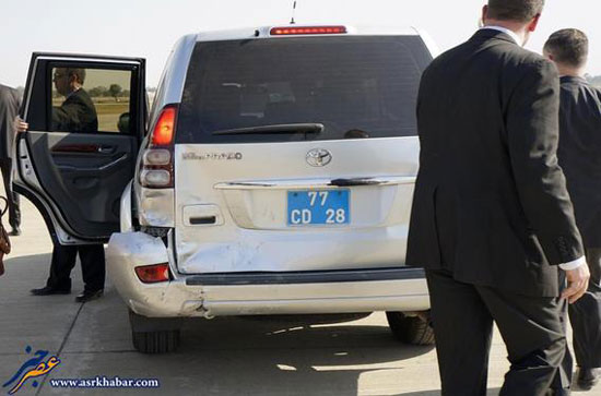 خودروی جان کری دچار سانحه شد +عکس