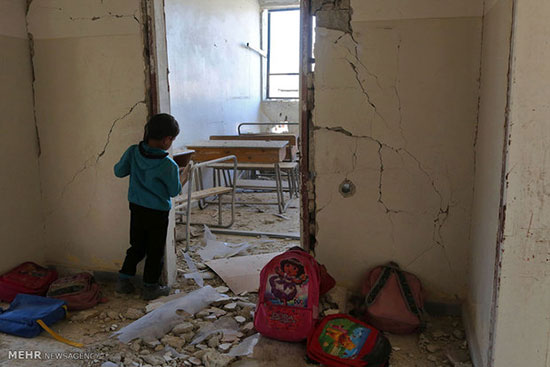رفتن به مدرسه در مناطق جنگی سوریه‎