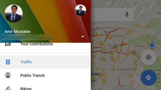 امکان اطلاع از ترافیک تهران در گوگل مپ!