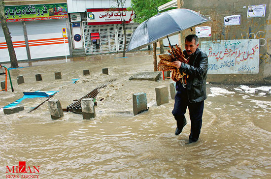 عکس: بارش شدید تگرگ در کرمانشاه