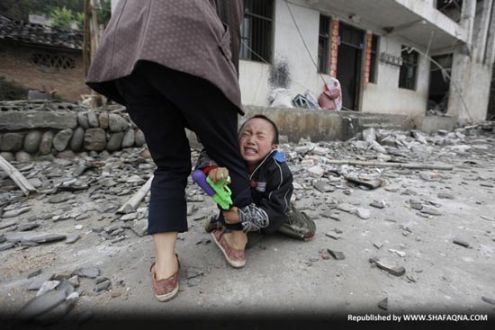 تصویری تاثیر گذار از زلزله چین