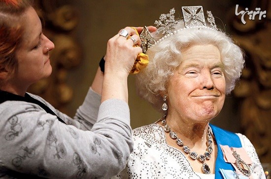 تصاویر خنده دار از ترکیب ملکه و ترامپ