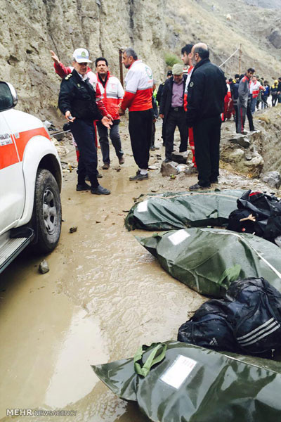 عکس: سقوط مینی بوس زائرین کربلا در هراز