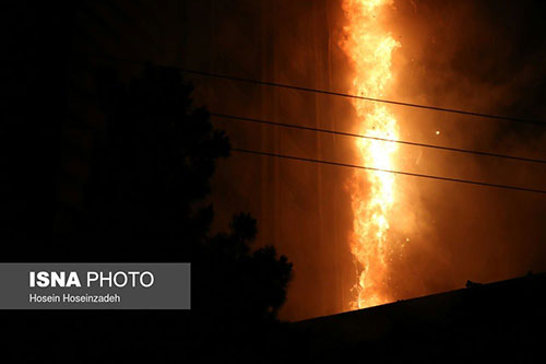 عکس: «برج سلمان» در آتش سوخت