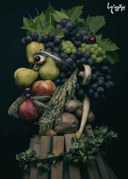 ساخت پرتره‌های واقعی با استفاده از میوه و سبزیجات