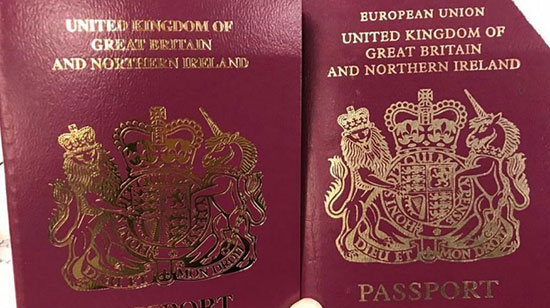 انگلیس، گذرنامه‌هایی بدون عنوان «اتحادیه اروپا» صادر کرد