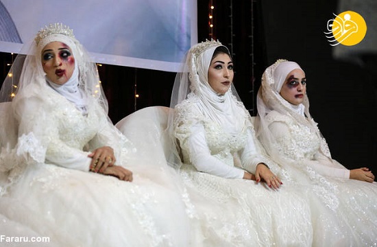 عروس‌هایِ فلسطینی با سر و صورت کبود