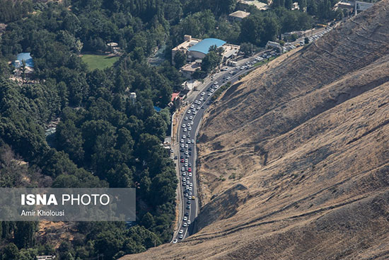 تصاویر هوایی از وضعیت ترافیکی جاده ها