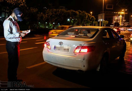 برخورد پلیس با رانندگان متخلف در شب