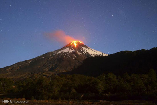 خشم آتشفشان ویلاریکا در شیلی +عکس
