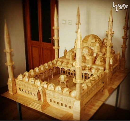 ساخت مسجد کبود ترکیه با 15000 چوب بستنی