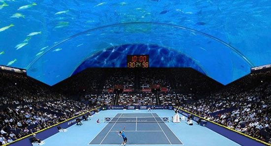 نخستین زمین تنیس زیر آب جهان در دبی