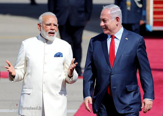 استقبال کم سابقه نتانیاهو از نخست‌ وزیر هند