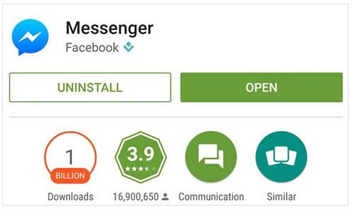 نرم افزار Messenger فیس بوک رکورد شکست