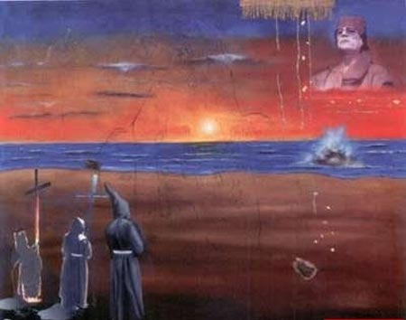 نقاشی های سيف الاسلام قذافي دیدن دارد