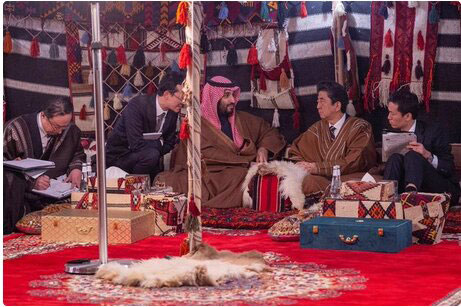 سورپرایز ولیعهد عربستان برای نخست‌وزیر ژاپن