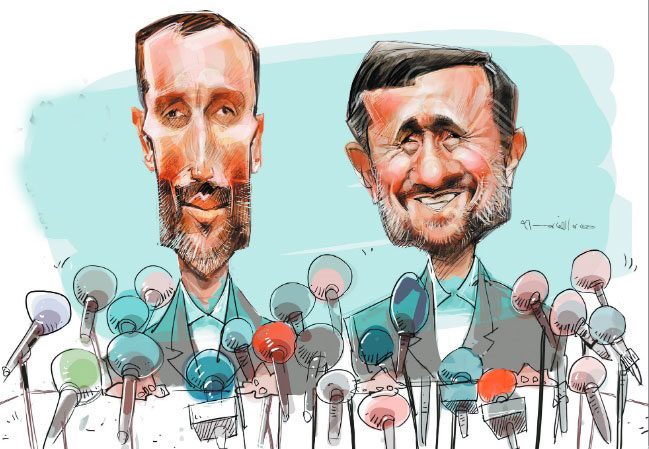 کاریکاتور: احمدی نژاد و بقایی رو به دوربین!