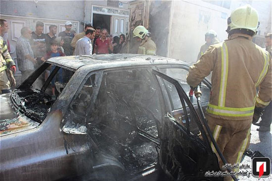 آتش‌سوزی ناگهانی پراید، ۲۰۶ و نیسان در شهر ری