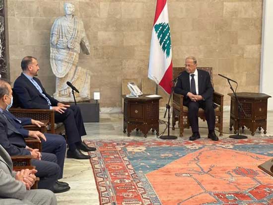 دیدار وزیر خارجه ایران با رئیس جمهور لبنان