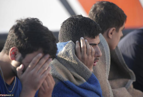 واژگونی قایق مهاجران در دریای اژه +عکس
